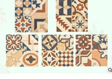 Tile 300mm Restaurant Cafe Culture Tile Retro Flower Sheet Living Room Bedroom Bathroom Wall Floor Tile