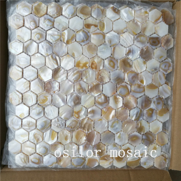 natural dapple freshwater shell mother of pearl mosaic tile for house decoration wall tile hexagon style green color 2 square meters/lot