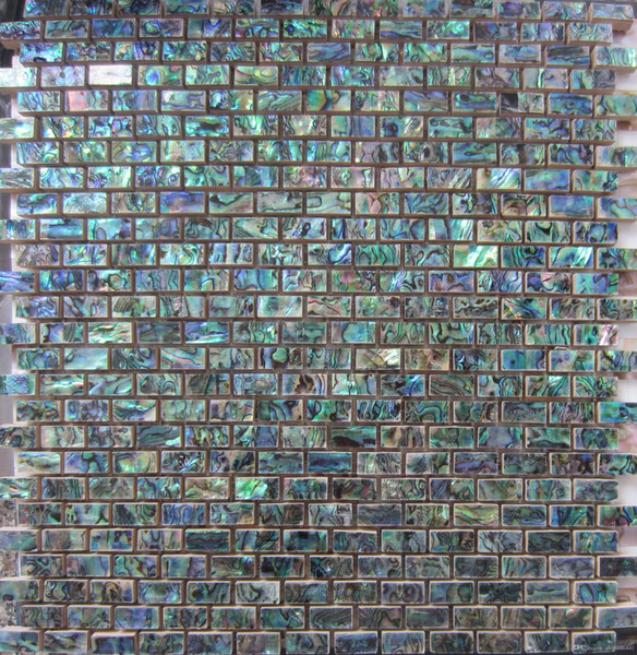 Green Abalone shell Mosaic Tile on Mesh with Ceramic Tile Base;Backsplash tiles,bathroom,tv backgroud wall;mosaic tiles green