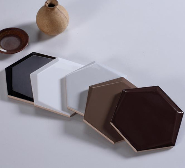 Livingroom Background Wall Beveled Solid Hexagonal Tiles
