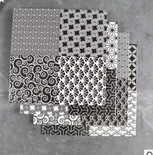 Nordic black and white brick restaurant wall brick bathroom non-slip wear resistant