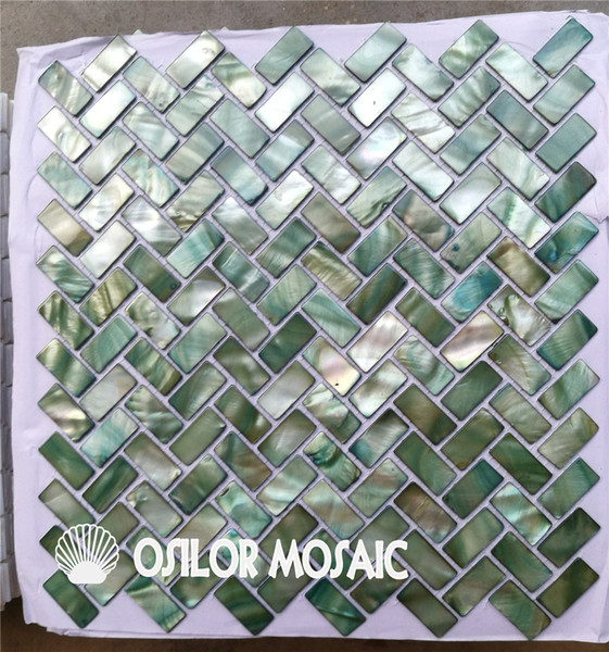 green color Chinese freshwater shell mother of pearl mosaic tile for backsplash and bathroom wall new style