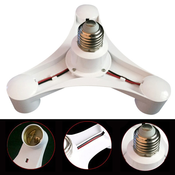 E27 To 3 E27 Base Socket Splitter LED Light Lamp Bulb Adapter Holder 250V White GY102