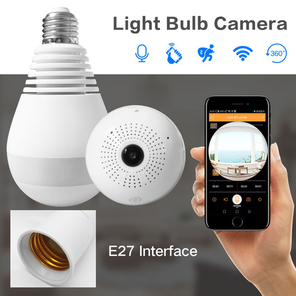 1.3MP 360 Degree Wireless IP Camera Fisheye Panoramic Surveillance Security Camera Wifi Night vision Bulb Lamp CCTV Camera P2P