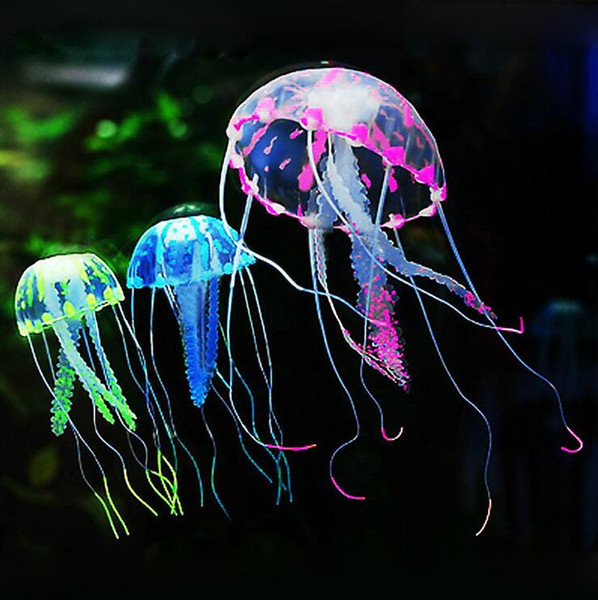 Glowing Artificial Vivid Jellyfish Silicone Fish Tank Decor Aquarium Decoration