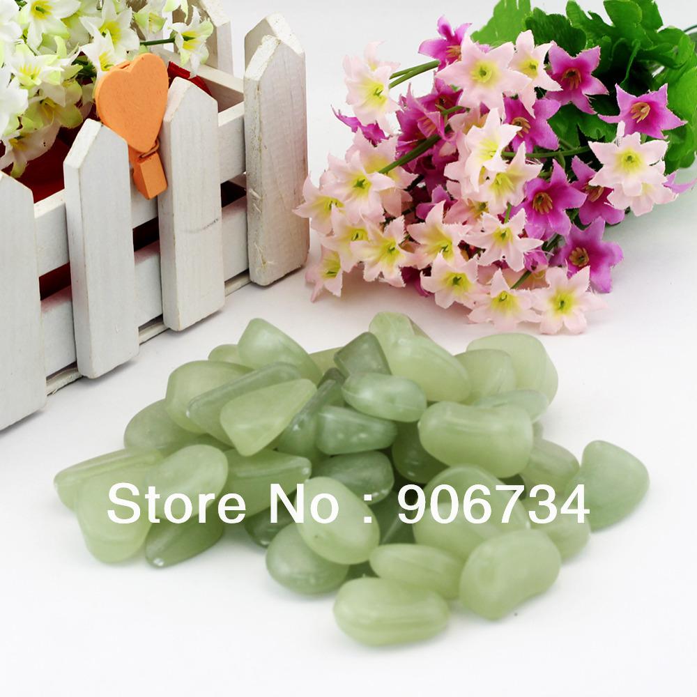 100 Glow in the Dark Pebbles Stones for Walkway Yellow Green Decorative Gravel For Your Fantastic Garden or Yard