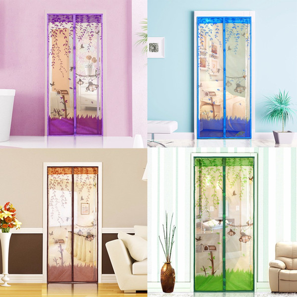 Magnetic Mesh Screen Door Mosquito Net Curtain Protect from Insects Four Colors 90*210cm/100*210cm