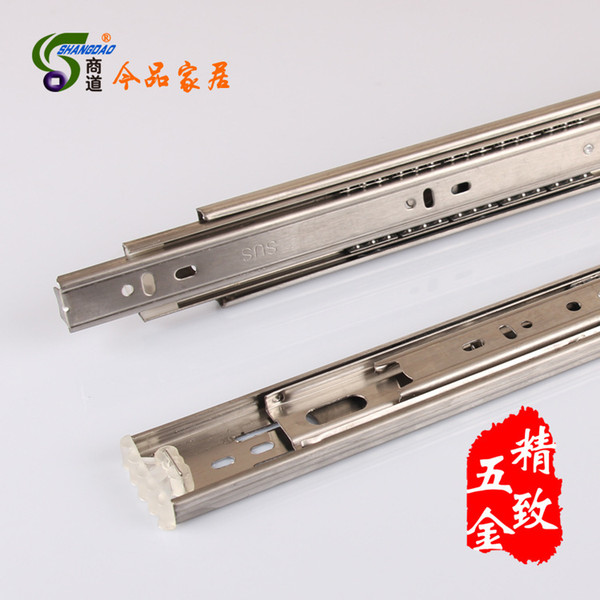 [ 45 ] Commercial Road Hardware stainless steel ball three triple drawer slide rail / slide / rail / track