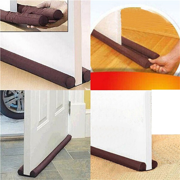 Twin Door Draft Dodger Guard Stopper Energy Save Window Protector Doors Accessories Brown Hot Sale 4hq C R