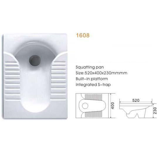 Squatting pan W.C toilet 1608 Ceramic squatting toilet stool home squat toilet deodorant slippery bathroom sanitary ware