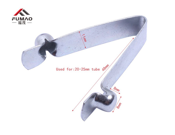 Manufacturer Customized Spring Steel Tent Tube Lock Spring V Shaped Snap Push Spring Clip Used for 20-25mm Tube