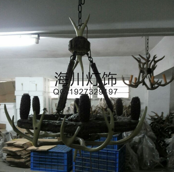 Zhongshan lighting factory direct hotel restaurant new European decorative antler lights antlers chandelier