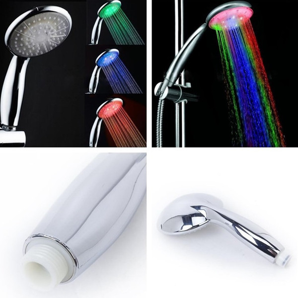 Home bathing 2 Styles LED luminous discoloration shower LED Spontaneous electric handheld seven color sprinkler Round sprinkler head T7I228