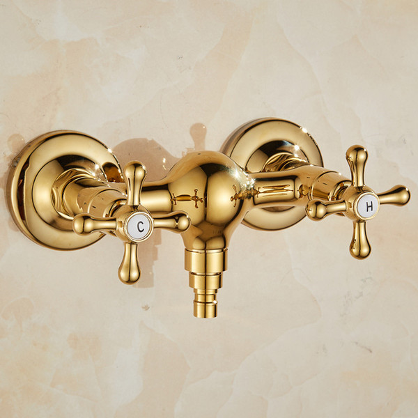 Luxury Cold water hot water Bathroom Angle Valves Faucets Mop Pool Taps Wall Mount Water Valve Accessories Golden Antique Black