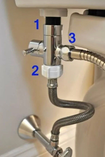 Brass Chrome 7/8' T-adapter Shut off Valve, 3way Tee Connector,for Bidet toilet