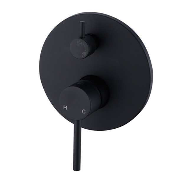 2 Function Matte Black Round Shower Mixer Valve Solid Brass Shower Faucet Control Valve Wall Mounted Mixer Valve