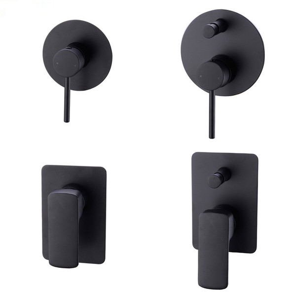 Matte Black Brass Shower Valve Shower Faucet Diverter Control Valve Wall Mounted Mixer Valve for Spout Shower Head