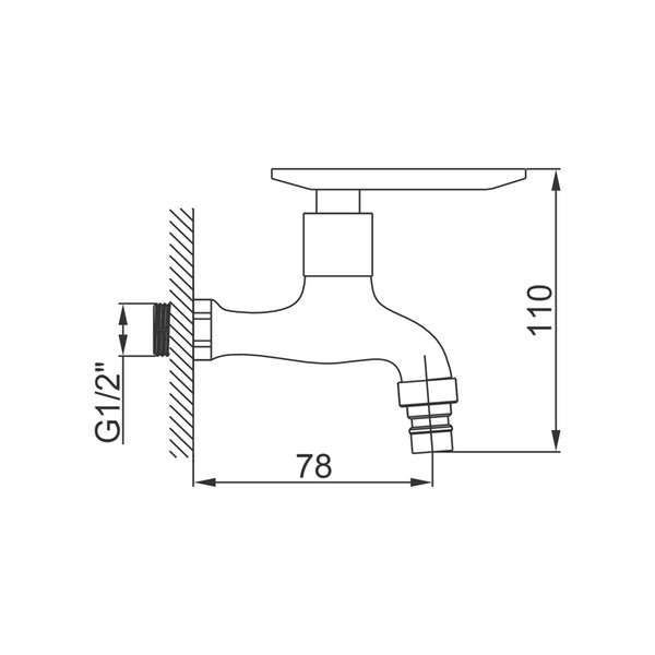 Copper washer faucet 4 points quick opening cold water mouth faucet