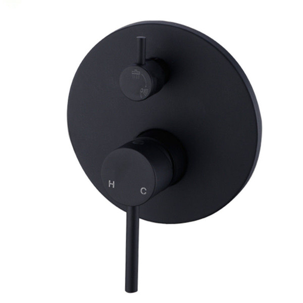 2 Function Matte Black Round Shower Mixer Valve Solid Brass Shower Faucet Control Valve Wall Mounted Mixer Valve