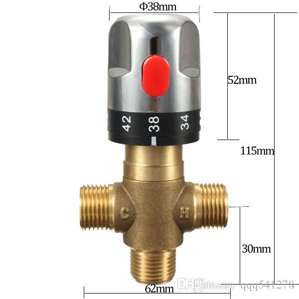 1pcs Brass Thermostatic Mixing Valve Bathroom Faucet Temperature Mixer Control Home Improvement