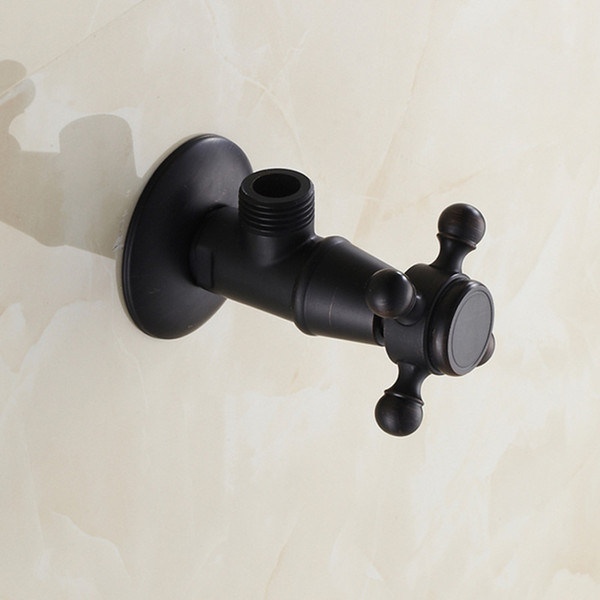 Black Oil Rubbed Brass Triangle Valve Wall Mounted Bathroom Tap Water Control Valve 1/2*1/2 Brass Angle Valves