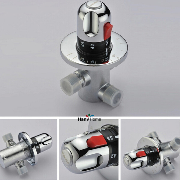 DN15(G1/2) Brass Thermostatic Mixing Valve, Solar water heater valve,Adjust the Mixing Water Temperature Thermostatic mixer