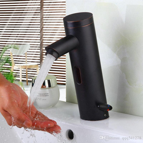 Black Bathroom Sense Faucet Oil Rubbed Bronze Tap Automatic Sensor Faucets Inductive Basin Sink Water Tap Mixer Tap Faucet