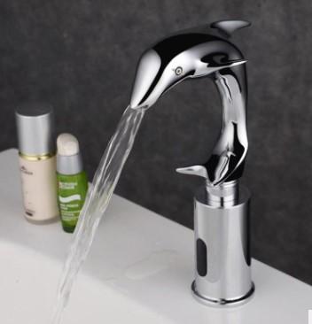 copper creative faucet new dolphin washbasin tap electronic induction single hole washbasin tap