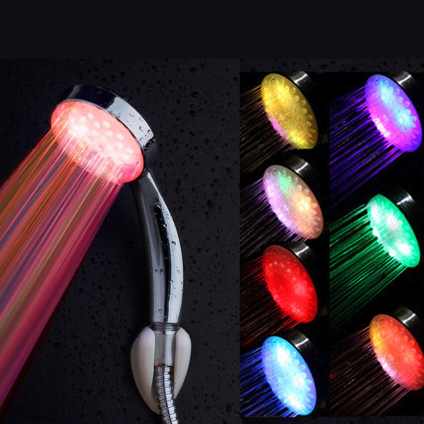 7 Color Romantic Automatic Magic 5 LED Lights Handing Rainfall Shower Head Single Round Head RC-9816 For Water Shower Bathroom