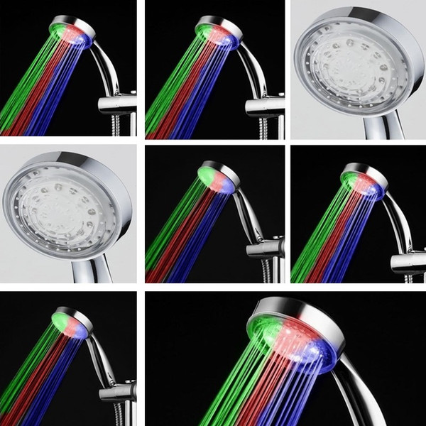 New style Factory Direct Sales Water Power Generation Luminous Handheld Small Sprinkler Seven Colors Self Discoloration Shower Head T7I220