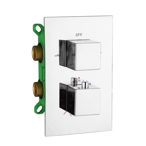 Thermostatic Shower Faucet Mixing Valve 2 or 3 Ways Concealed Embedded box Brass Concealed Valves Bathroom Shower Mixer Chrome