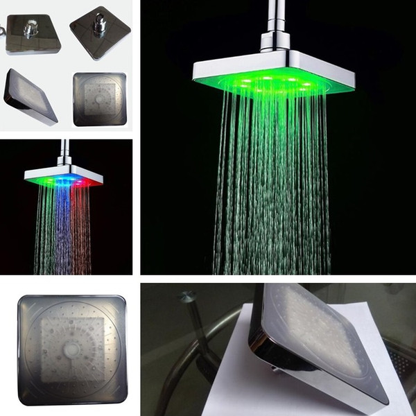 Fashion E-commerce 6 inch LED top spray 7 colors sprinkler temperature control Discoloration small top spray shower head T7I193