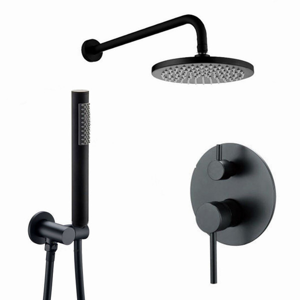 copper Matte Black color Shower Set Bathroom 8