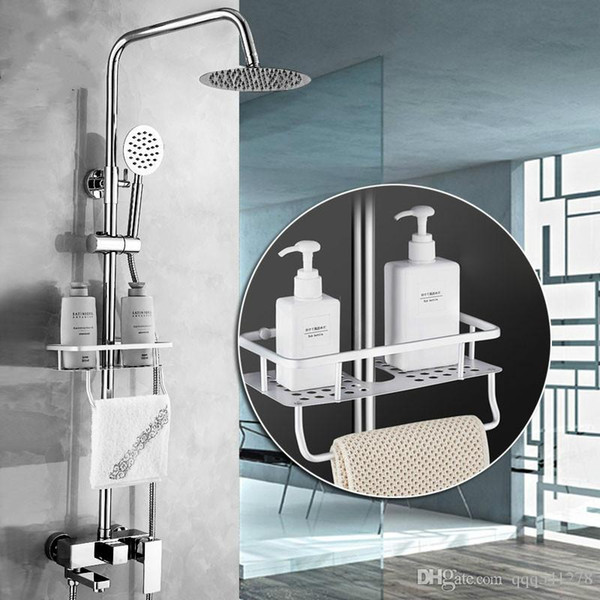 Bathroom Shower Set with Basket Shelf Wall Mounted 8