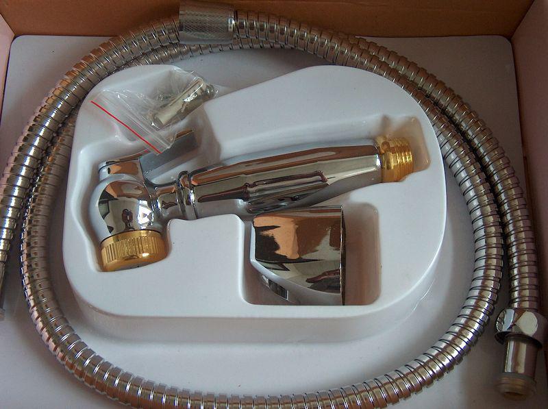 Washroom Chromed Brass shattaf Bidet Sprayer NozzleToilet Cleaning Diaper Shower head +1.2m hose + wall holder TS708-1-KIT Free Shipping