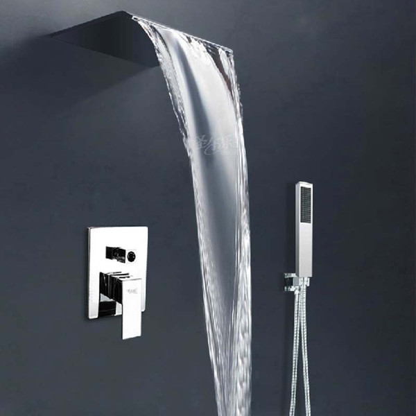 Wholesale And Retail Widespread Chrome Brass Shower Mixer Tap Single Handle Valve Mixer TAP W/ Hand Shower Sprayer