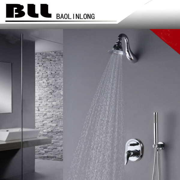 BLL Tub mixer Brass faucet with wider Tap hand shower Round Rain Bathroom Shower Head Brass Hand Shower 6037A