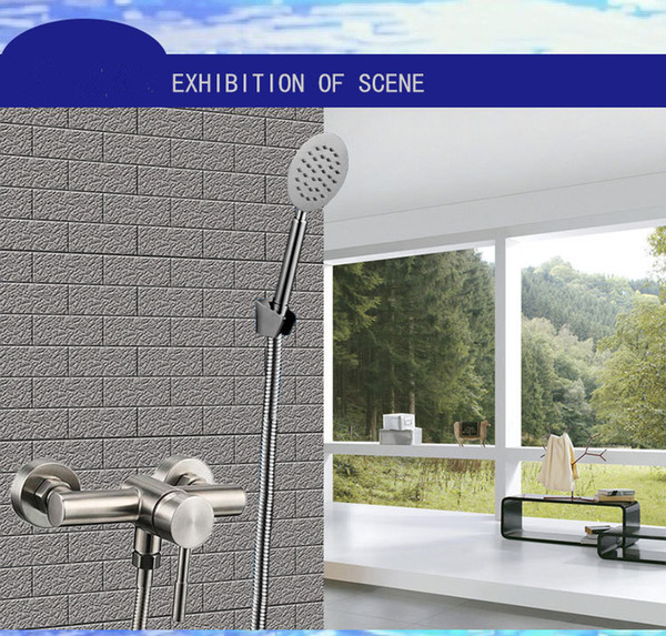 304 stainless steel shower hot and cold mix hot water cold water separate into the water a shower interface no extra spout