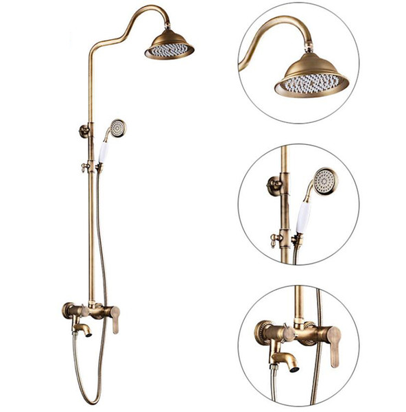 High Quality Bathroom Shower Set Copper Vintage European Lifting Tap Hotel Luxury Luxury Handheld Shower Set Wholesale