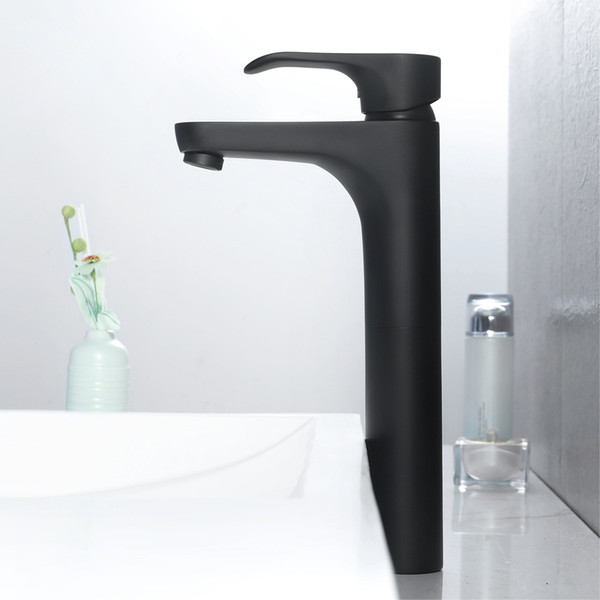 Basin Faucets Brass Bathroom Sink Faucets Single Handle Double Control Hot And Cold Water Mixer Black Basin Tap Deck Mounted