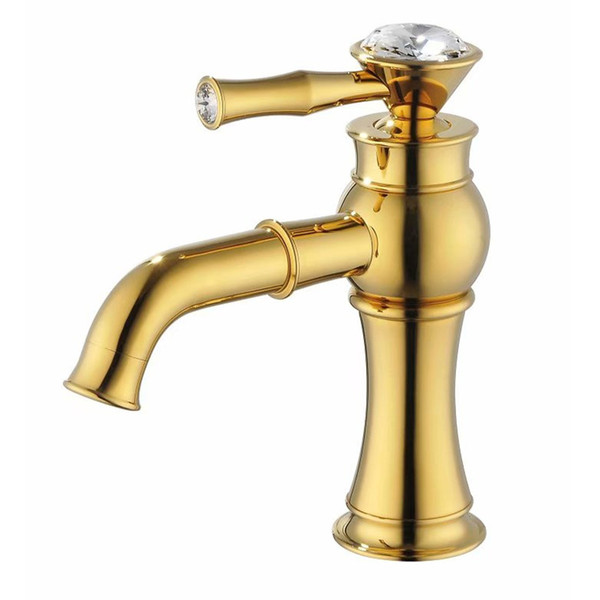 ROLYA Single Handle Bathroom Faucet Basin Sink Mixer Tap Luxurious Golden Finish