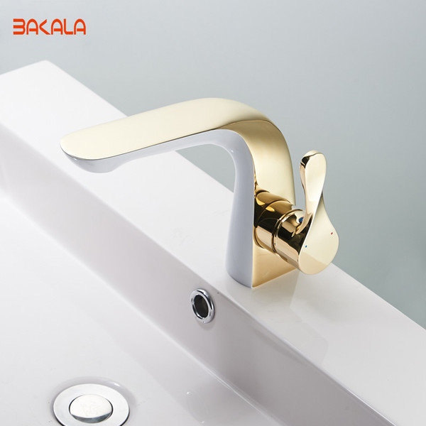 BAKALA Luxury New Design Gold Brass Bathroom Water Tap Single Handle Single Hole Bathroom Faucet FA-5902