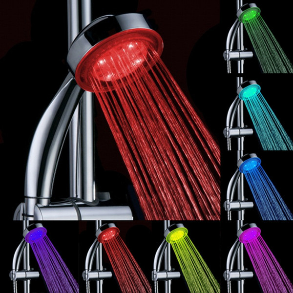 2015 New Excellent Handheld 7Color LED Romantic Light Water Bath Home Bathroom Shower Head Glow