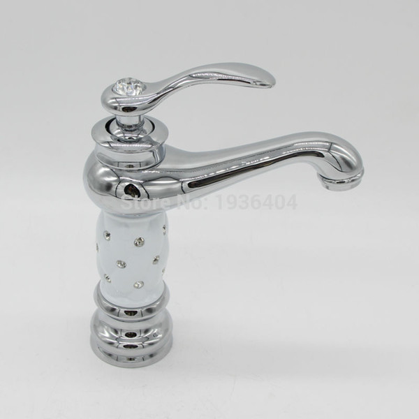 European Style Chrome Diamond Body Water Tap Bathroom Faucet Single Hole Basin Faucet Bathroom Tap torneira banheiro1165C