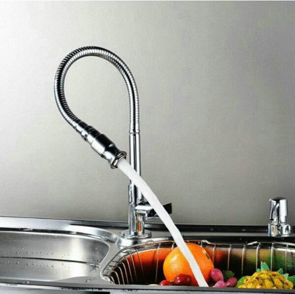 Single Cold All Round Rotation Kitchen Sink Swivel Mixer Tap Chrome Polished Basin Faucet C3201