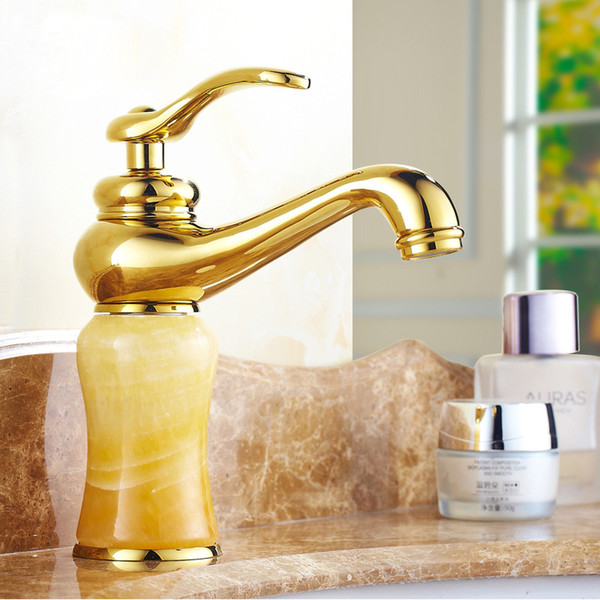 Antique Golden Copper Hot and Cold Water Faucet Mixer European Single Handle Water Tap Bathroom Basin Faucet