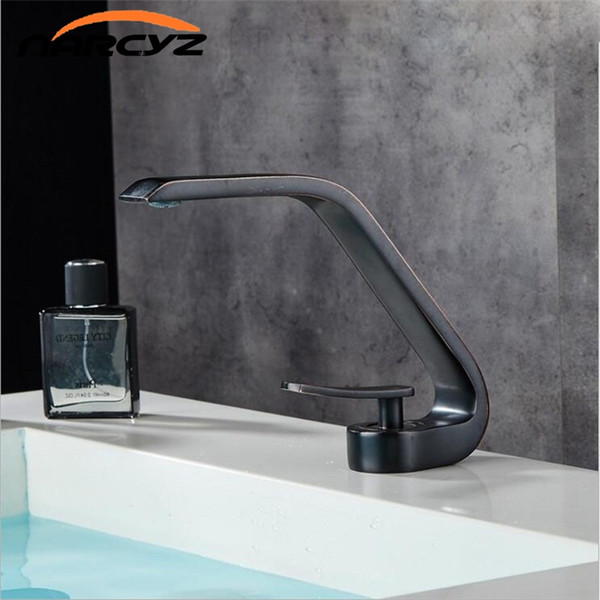 Modern Bathroom Mixer Tap Silver Black Brush Nickel Color Brass Faucet Single Handle Sink Bath mixer Taps Elegant Crane B510