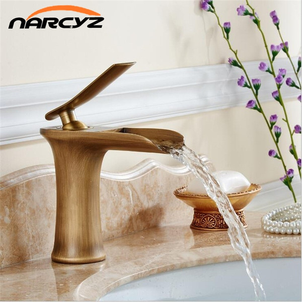 Waterfall Bathroom Faucet Single handle Basin Mixer Tap Bath Basin Faucet Brass Vessel Sink Water Tap Mixer Silver Finish XT925