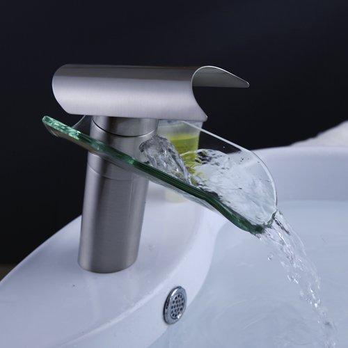 Single Handle Centerset Waterfall Bathroom Sink Faucet With Hot Cold Water Wall Mounted Free Shipping 1pcs