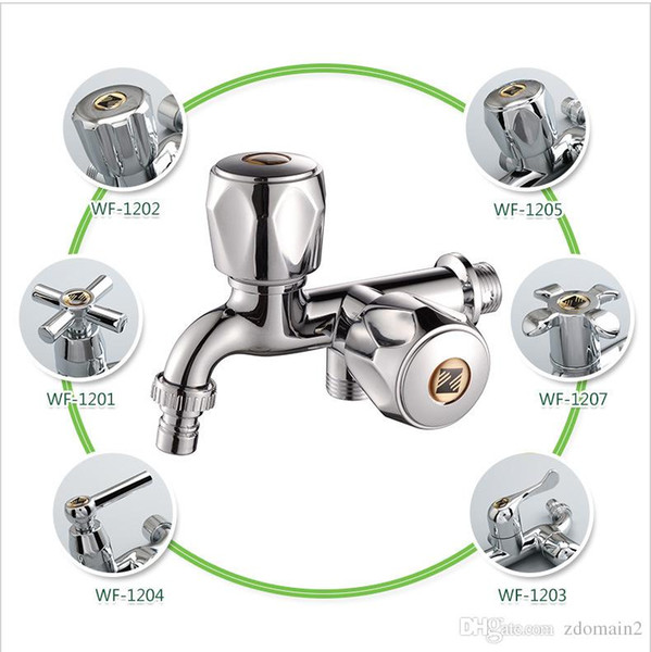 New Arrival ABS Plastic Multifunction Electroplate Polish Faucet Washing Machine Tap Wall Mounted Double Handle Too